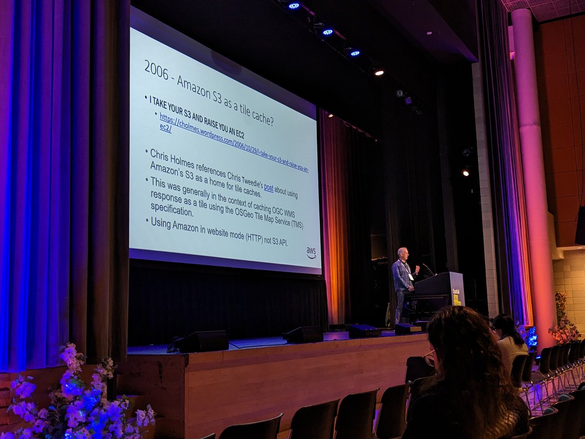 juhaszlevi's tweet photo. Very interesting to hear about historical perspectives and learn how geospatial tech evolved into what it is today. Talk by @markkorver from @AWS at #SDSC23 @CARTO @awscloud https://t.co/SAzQU3TR46