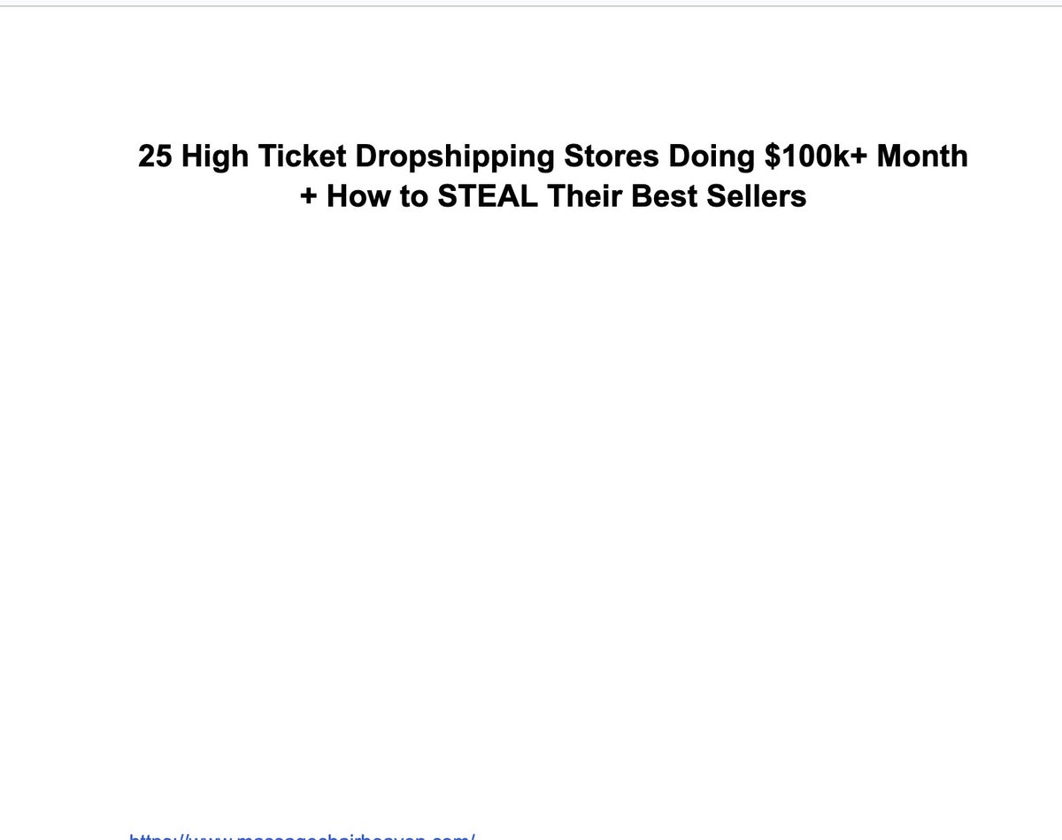 REVEALING 25 dropshipping stores doing $100k+ months, and show you how you can steal their best sellers.

Want access?

Retweet and comment "SEND" and I'll dm you.

(must be following so I can dm)