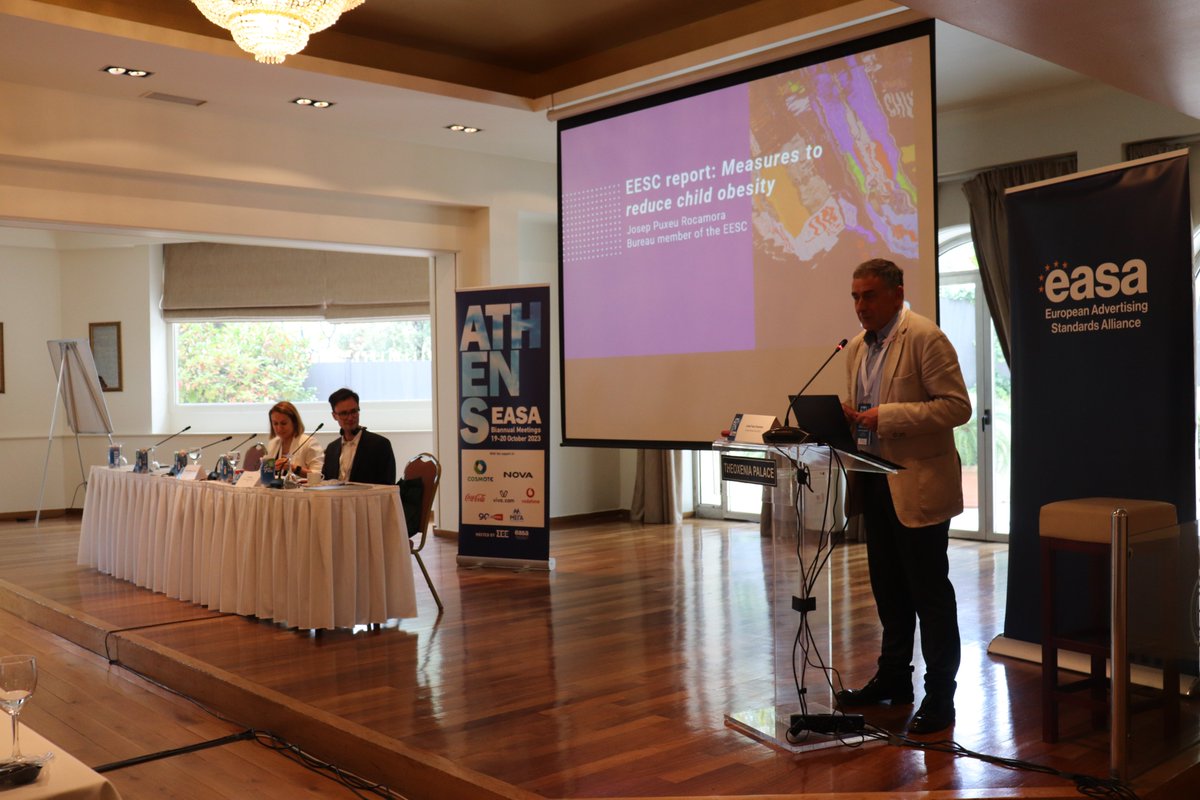 EESC Sustainable Development_nat-eesc.bsky.social (@eesc_nat) on Twitter photo 📢<a href="/EESC_NAT/">EESC Sustainable Development_nat-eesc.bsky.social</a> Vice-President
Josep PUXEU ROCAMORA presenting the <a href="/EU_EESC/">European Economic and Social Committee</a> exploratory opinion on
"Measures to reduce child obesity" today at the European Advertising Standards Alliance Autumn Biannual Meetings in Athens 🚸
🔎Read the opinion here: europa.eu/!YQXdxc 📢<a href="/EESC_NAT/">EESC Sustainable Development_nat-eesc.bsky.social</a> Vice-President
Josep PUXEU ROCAMORA presenting the <a href="/EU_EESC/">European Economic and Social Committee</a> exploratory opinion on
"Measures to reduce child obesity" today at the European Advertising Standards Alliance Autumn Biannual Meetings in Athens 🚸
🔎Read the opinion here: europa.eu/!YQXdxc