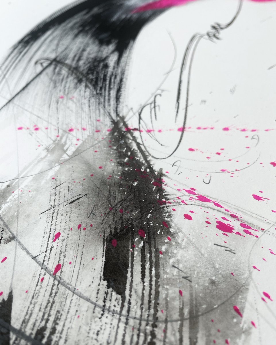 Close-up of a recent commission. 
Diptych | 76 x 56cm | Ink &amp; Acrylic on BFK Rives

#abstractcalligraphy #abstractart  #expressivelines #calligraphy #calligraphyart #contemporaryart #contemporarycalligraphy #handwriting #letterarts #abstractcalligraphy #textartwork #artonwall #cu