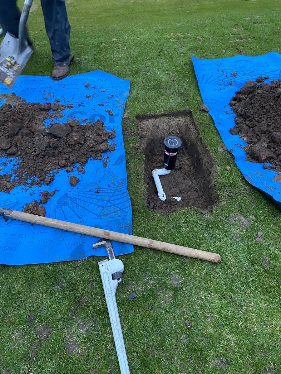 SolutionsMcc's tweet image. A few pictures from some  golf courses we worked on throughout the year, installing new irrigation on greens, carrying out repairs to pipe work and raising every sprinkler head on the golf course @CountySligoGC @ShandonParkGC @RoeParkResort