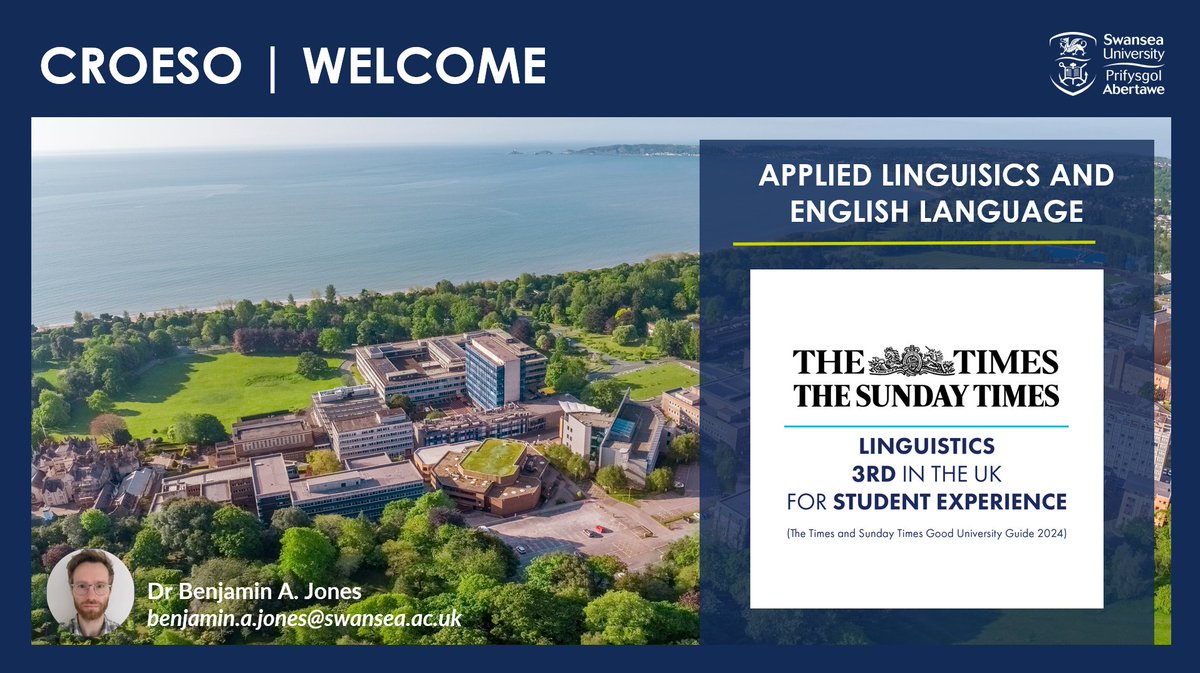 SU Applied Linguistics (@swansea_appling) on Twitter photo Interested in Linguistics and English Language at university? Join Dr <a href="/Ben_A_Jones/">Benjamin A. Jones 🏴</a> this Saturday for our Autumn open day! Register here if you haven't already: swansea.ac.uk/open-days/
.
#AppliedLinguistics #Linguistics #SLA #Psycholinguistics #Sociolinguistics #TESOL Interested in Linguistics and English Language at university? Join Dr <a href="/Ben_A_Jones/">Benjamin A. Jones 🏴</a> this Saturday for our Autumn open day! Register here if you haven't already: swansea.ac.uk/open-days/
.
#AppliedLinguistics #Linguistics #SLA #Psycholinguistics #Sociolinguistics #TESOL