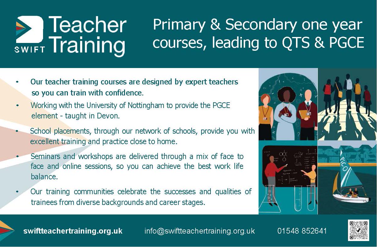 Applications are open, interviews have started and we have met some fantastic future teachers!
If you think a career in teaching may be for you, get in touch:
swiftteachertraining.org.uk
info@swiftteachertraining.org.uk
#pgce #qts #becomeateacher #getintoteaching  #exeter #plymouth
