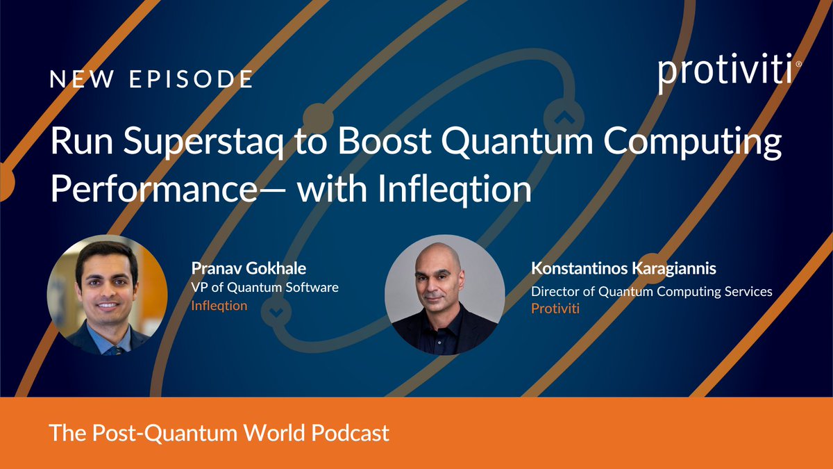 Thanks <a href="/KonstantHacker/">Konstantinos Karagiannis</a> for having me on <a href="/Protiviti/">Protiviti</a>'s Post-Quantum World podcast again (my third time)! I enjoyed chatting about the open beta launch for Superstaq, our optimizing quantum software platform. Here's the podcast link: protiviti.com/us-en/podcast/…
<a href="/infleqtion/">Infleqtion</a> #Superstaq