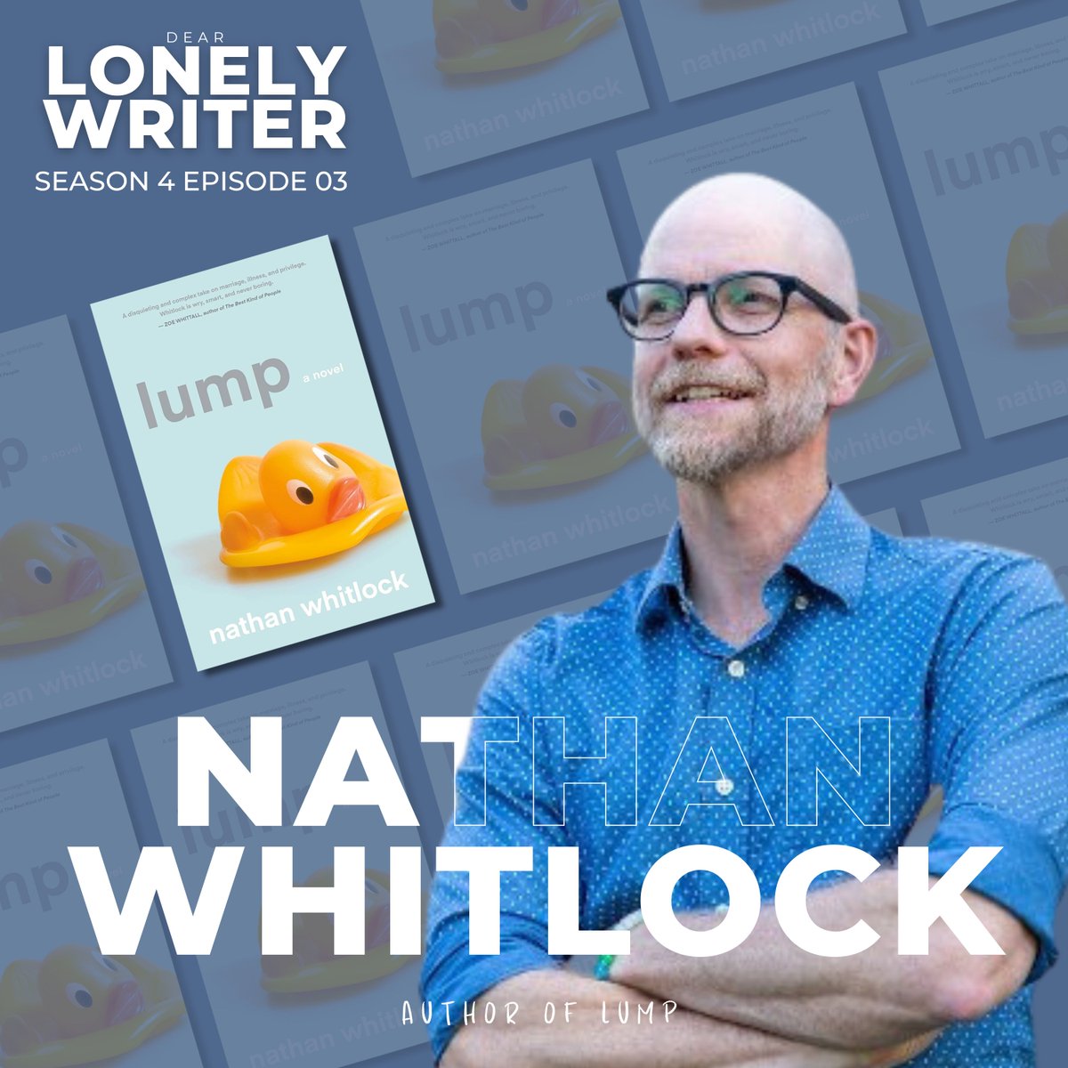LonelyWriterPod's tweet photo. Today I had the absolute pleasure of chatting with @nathanwhitlock author of the dark, satiric novel LUMP from @dundurnpress!

Listen by following the link in our bio and don't forget to rate, review and subscribe ✨ https://t.co/0ByWQSRT3Q