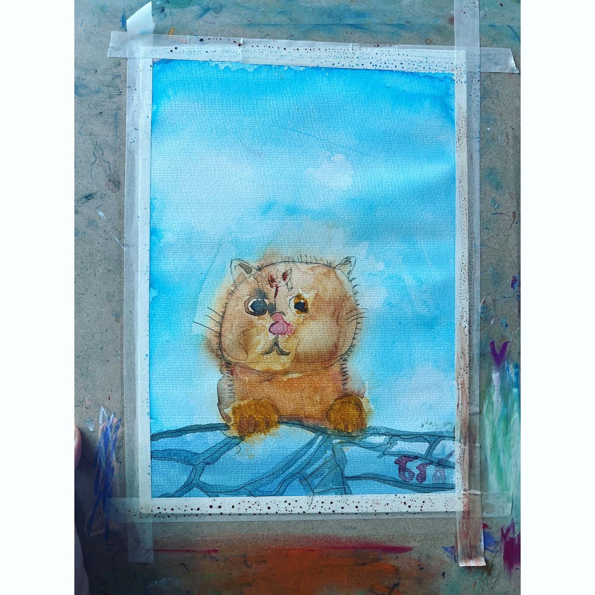 Cat paintings by students in my class today! 🐱🎨