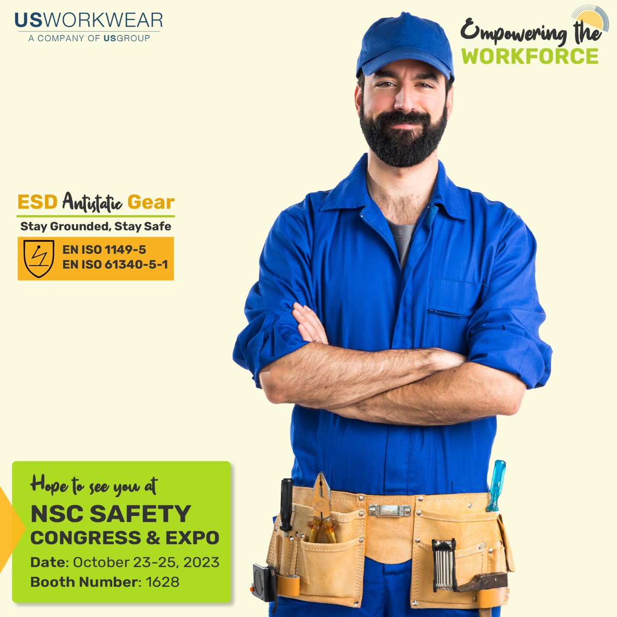 usapparelandtex's tweet photo. Stay grounded &amp; keep sparks at bay with our cutting-edge ESD Antistatic gear. This technology will shield you from electrical discharge risks, ensuring your peace of mind &amp; uninterrupted productivity. Discover the power of being shock-free with us!

#usgroup #usworkwear https://t.co/2YTbYEzEBY
