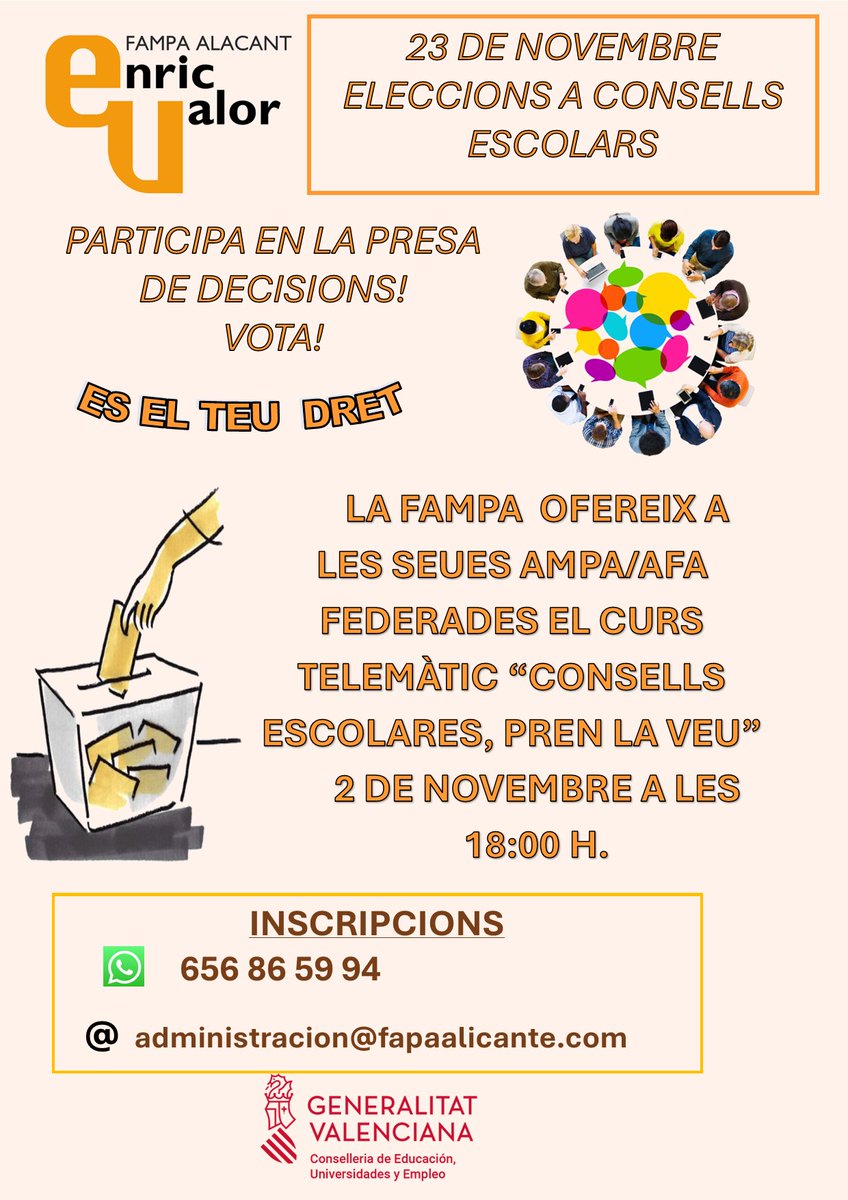 #Dret #EleccioConsellsEscolars #Participa