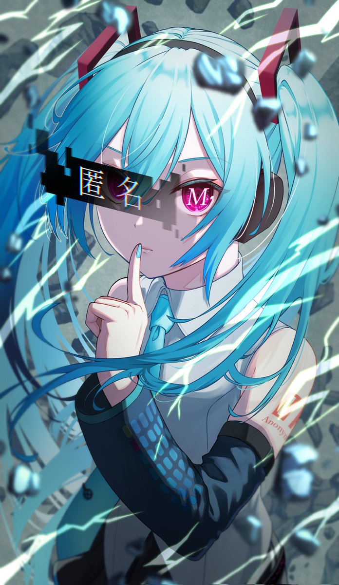 hatsune miku 1girl solo twintails long hair detached sleeves looking at viewer necktie  illustration images