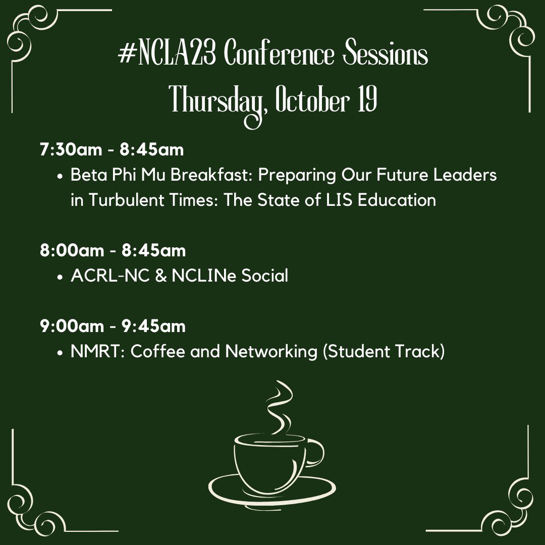 There are several valuable opportunities for networking happening this morning at #NCLA23!