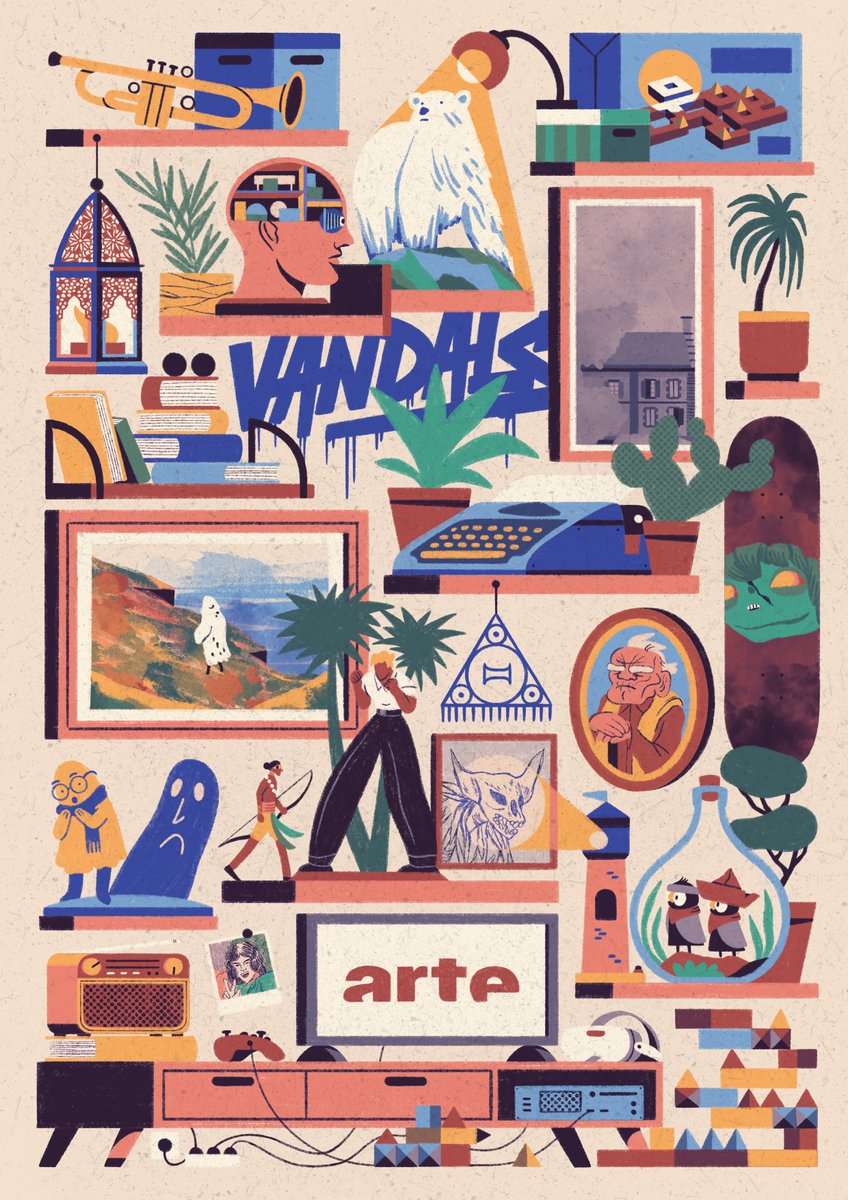 We’ve been co-producing and publishing video games for 10 years now, and many more to come ! Please (re)discover all our jeux d’auteurs, developed by human-sized teams, they’re all here on a gorgeous drawing made by Loïc Lusnia  🎮so.arte/artejv