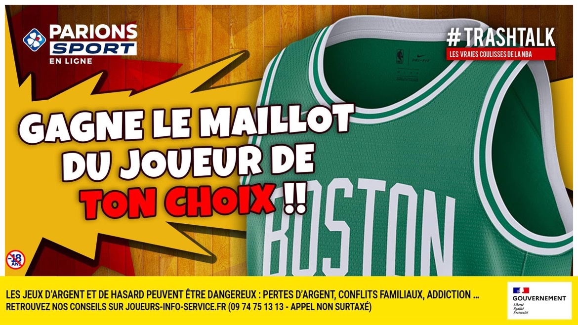 🎁 JEU-CONCOURS !! 🎁 Pour les #30PREVIEWSEN30JOURS, TrashTalk et ParionsSport te font gagner 1 maillot par jour !! 😱 🚨 GAGNE LE MAILLOT DU JOUEUR DE TON CHOIX DES CELTICS !! 🚨 Pour participer : 1⃣ RT CE TWEET 2⃣ FOLLOW @TRASHTALK_FR ET @PARIONSSPORT (TAS LE 25/10) 🔞