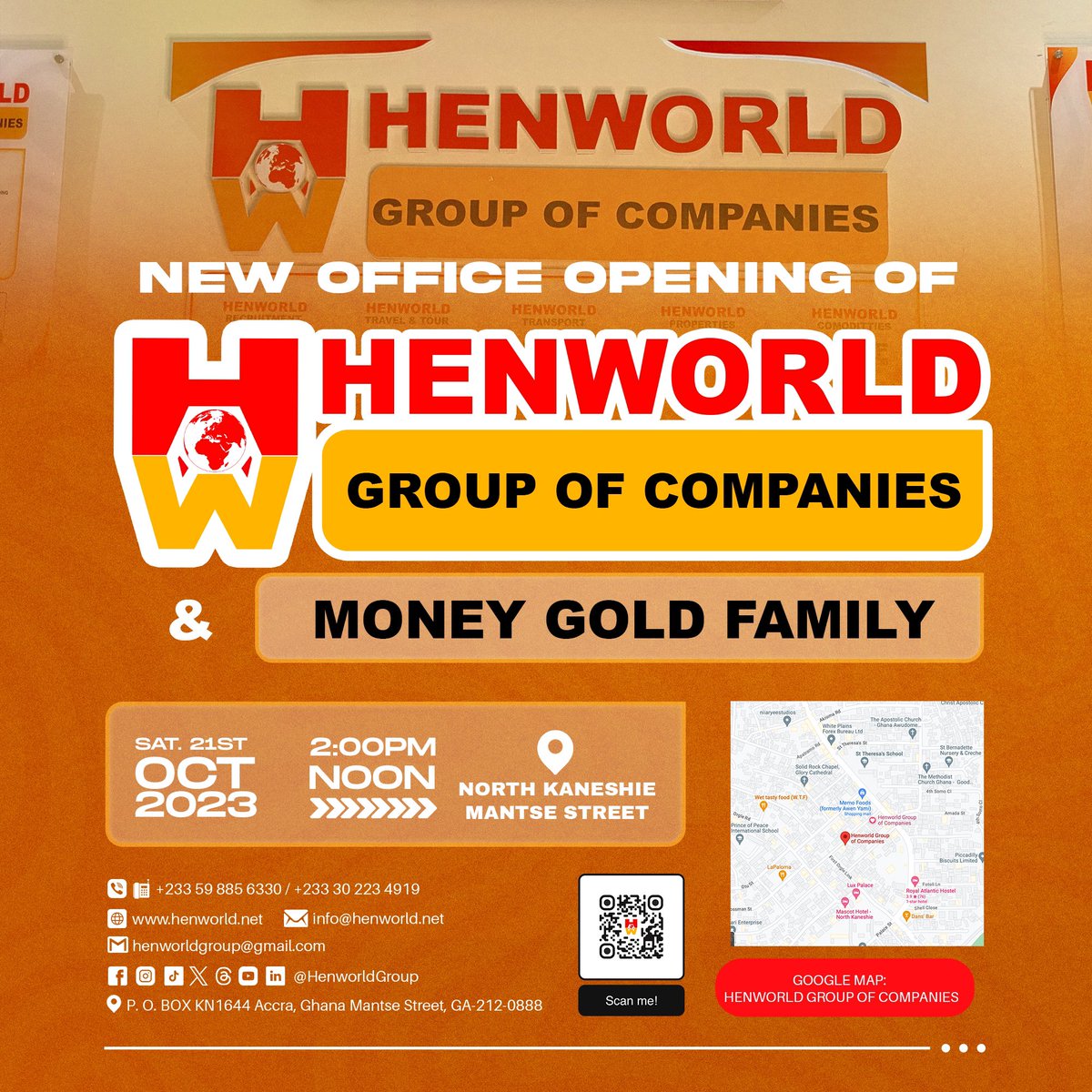 MoneyGoldFamily's tweet photo. We are formally moving from our old office located at North Kaneshie-Kwei Tsuru St. to North Kaneshie-Mantse Street. Kindly take note! Thank you. https://t.co/aaZgemmVds