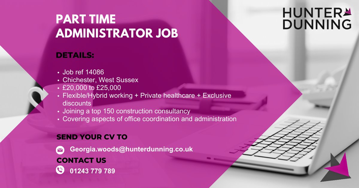 📣 Part Time Administrator job available 📣

💼 Offering £20,000 to £25,000 + Flexible/Hybrid working

📌 Based in Chichester, West Sussex

📩 Apply below:
pulse.ly/b7w7q4qmg1

#administratorjob #administrator #jobs #jobsearch #careers #hiring #hunterdunning