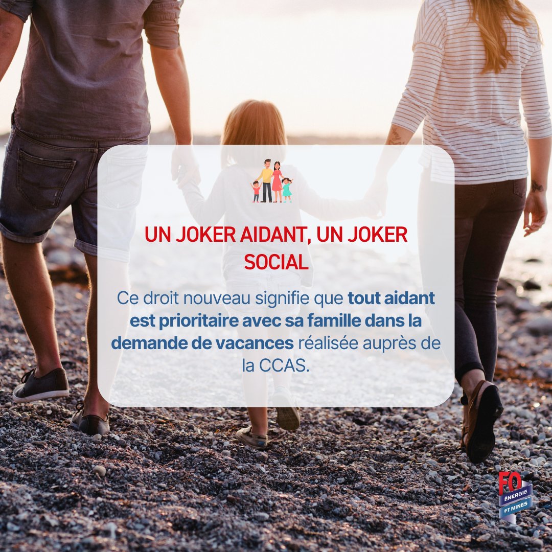 🌟 Le rôle d'aidant est devenu essentiel dans notre #société. En soutenant nos proches en perte d'autonomie, nous devenons tous des aidants. FO Énergie propose un droit pour faciliter les vacances des aidants et leur famille via la #CCAS.