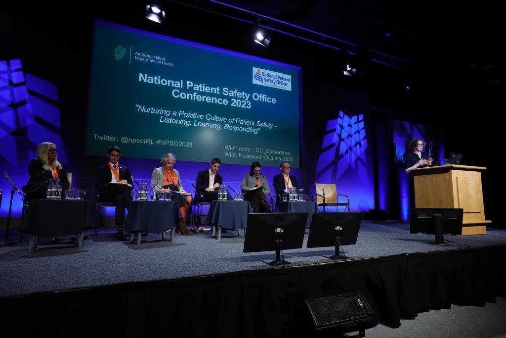 Up now, @npsoIRL Director Kate O' Flaherty chairing our middle panel discussion on todays theme 'Nurturing a Positive Culture of Patient Safety – Listening, Learning, Responding'