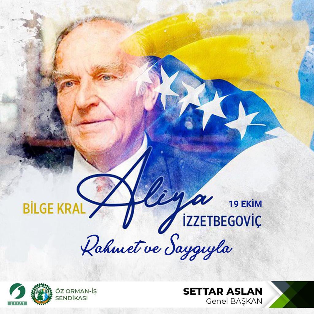 Bosna Hersek'in unutulmaz  Lideri 'Bilge kral' Aliya izzetbegoviç'i vefatının sene-i devriyesinde rahmet ve minnetle anıyorum. 

#aliyaizzetbegoviç