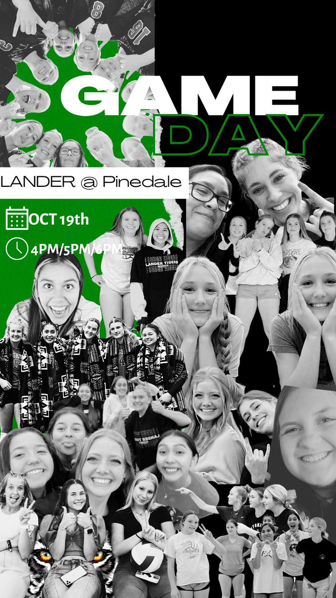 LVHS_Volleyball's tweet photo. It’s GameDay! We travel to take on Pinedale in our last match of the season . Freshies at 4pm. Junior Varsity at 5pm. Varsity at 6pm. Let’s go Tigers! #TigerWyo #GameDay #volleyball https://t.co/hQY9gHWT2P