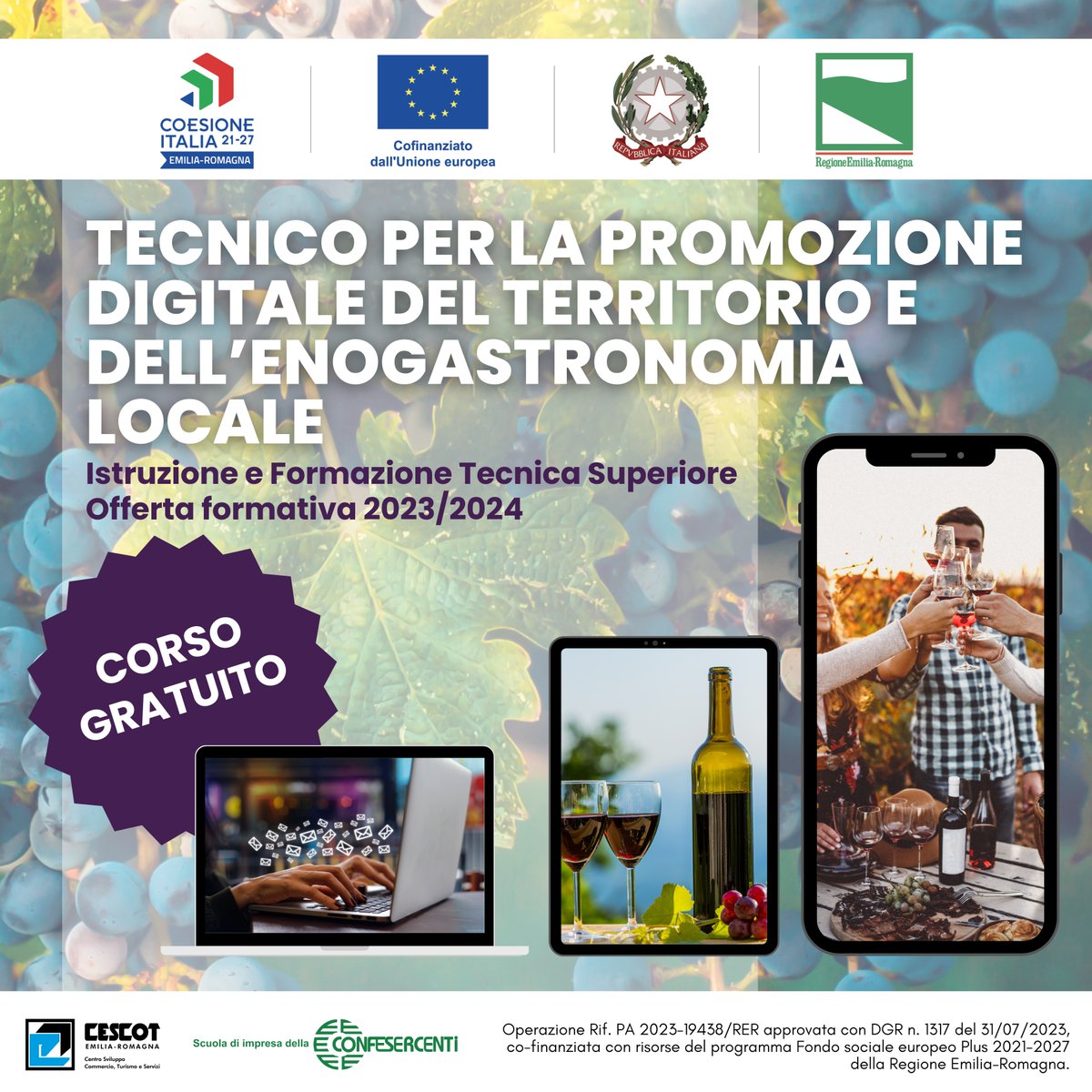 CescotModena's tweet image. 😱Inutile girarci intorno

👉DOMANI è l’ultimo giorno per iscriverti al corso GRATUITO:
⭐️IFTS 2023-2024 "TECNICO PER LA PROMOZIONE DIGITALE DEL TERRITORIO E DELL'ENOGASTRONOMIA LOCALE"⭐️ 
Per info e/o iscrizioni CESCOT MODENA 059/892643 r.barigazzi@confesercentimodena.it
