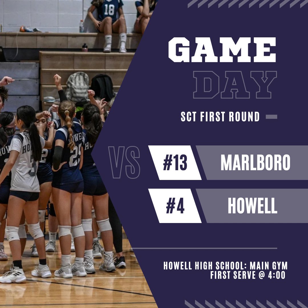 GAME DAY! The girls host Marlboro in the first round of the SCT. Come out to the main gym to support the girls! First serve is 4:00 🏐 <a href="/BravermanHHS/">Jeremy Braverman-Howell HS Principal</a> <a href="/HHSRebelSports/">Meehan</a> @mengland_hhs <a href="/HowellRebellion/">Rebellion</a> @JCarelliSSN