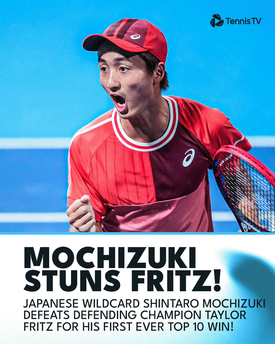TennisTV's tweet photo. HOMETOWN HERO 💪

Mochizuki pulls off an incredible comeback from 5-2 down in the 3rd to defeat Fritz 0-6 6-4 7-6!

#kinoshitajotennis https://t.co/l5KhFRvzA4