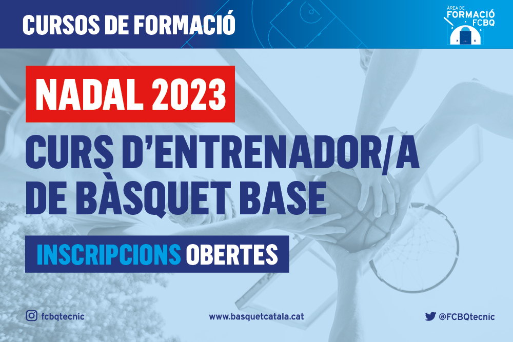 FORMACIÓ l 🏀 Curs d'Entrenador/a de Bàsquet Base

📆 Nadal 2023
📍 Barcelona, Girona i Fontcoberta
🎟️ 230€
💻 basquetcatala.cat/noticies/10318 
👉 inscripcions.basquetcatala.cat/activity/33a0d