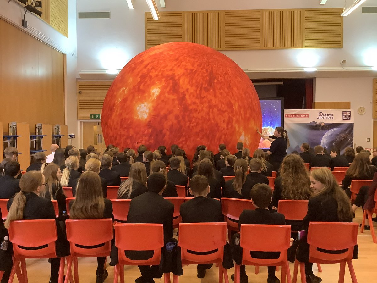 Fantastic visit from <a href="/RoyalAirForce/">Royal Air Force</a> <a href="/RoyalNavy/">Royal Navy</a> and <a href="/BAESystemsplc/">BAE Systems</a>  today. Our Y7 and Y8 learn about space!