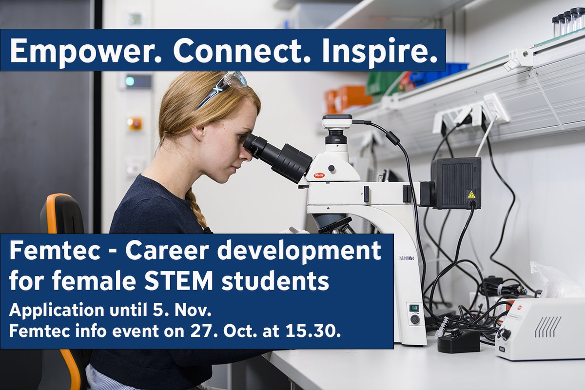 UniFAU's tweet photo. Are you a female student studying engineering or science?
Femtec provides active support to female #STEM students from the first semester of their Master’s degree program onwards. 
#FAU 
More info and application: 
https://t.co/PtK12cceA3 https://t.co/F8k8xzJ5Sr