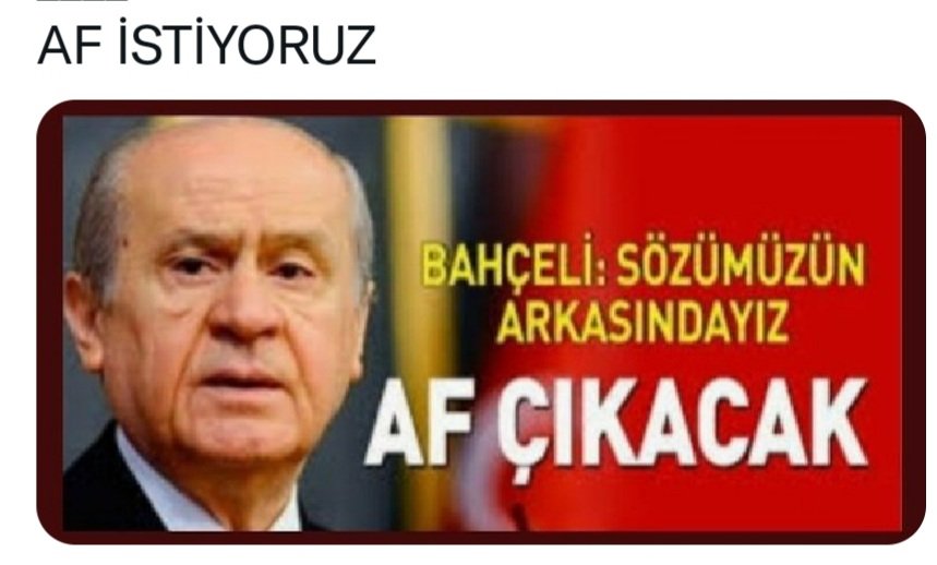 Mahkumların bize sözü var sizinde mahkumlara sözünüz var SYN <a href="/dbdevletbahceli/">Devlet Bahçeli</a>
Erdoğan Bahçeli Adil Affetmeli
AdliMahkuma ErdoğanAffı