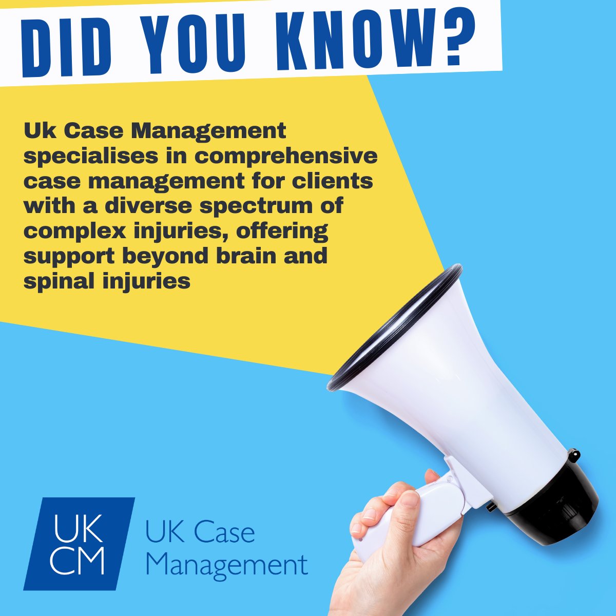 Did you know?...

Uk Case Management specialises in comprehensive case management for clients with a diverse spectrum of complex injuries, offering support beyond brain and spinal injuries.

Looking for a Case Manager with a brilliant team? Contact us today: ☎️ 01347 824447
