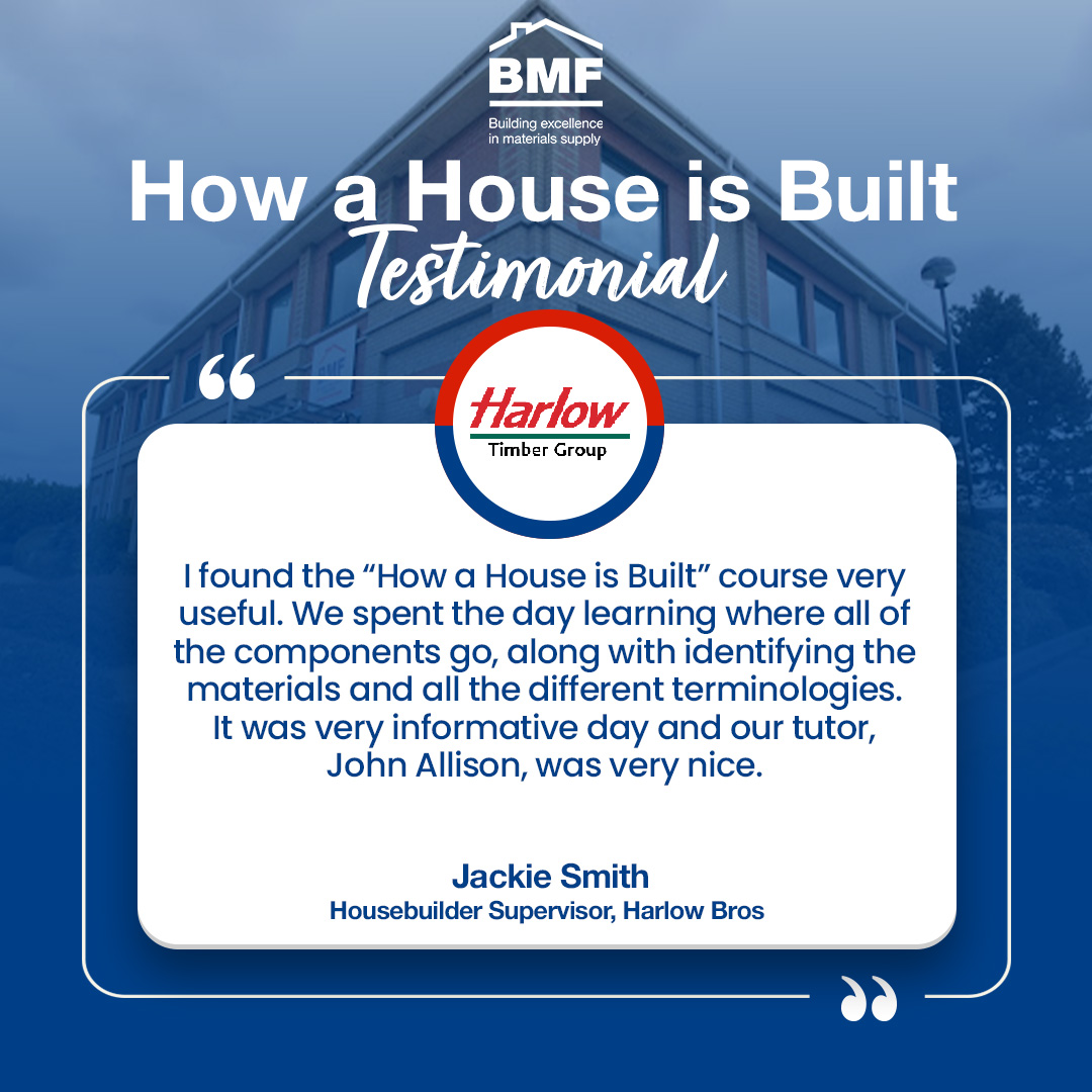 Thank you to Jackie Smith from @HarlowBros, for the brilliant feedback on our ‘How a house is built’ course. There’s still time to register for this coming Monday’s course! Expand your knowledge and network with delegates in your sector. Visit: bit.ly/3FpxeD0