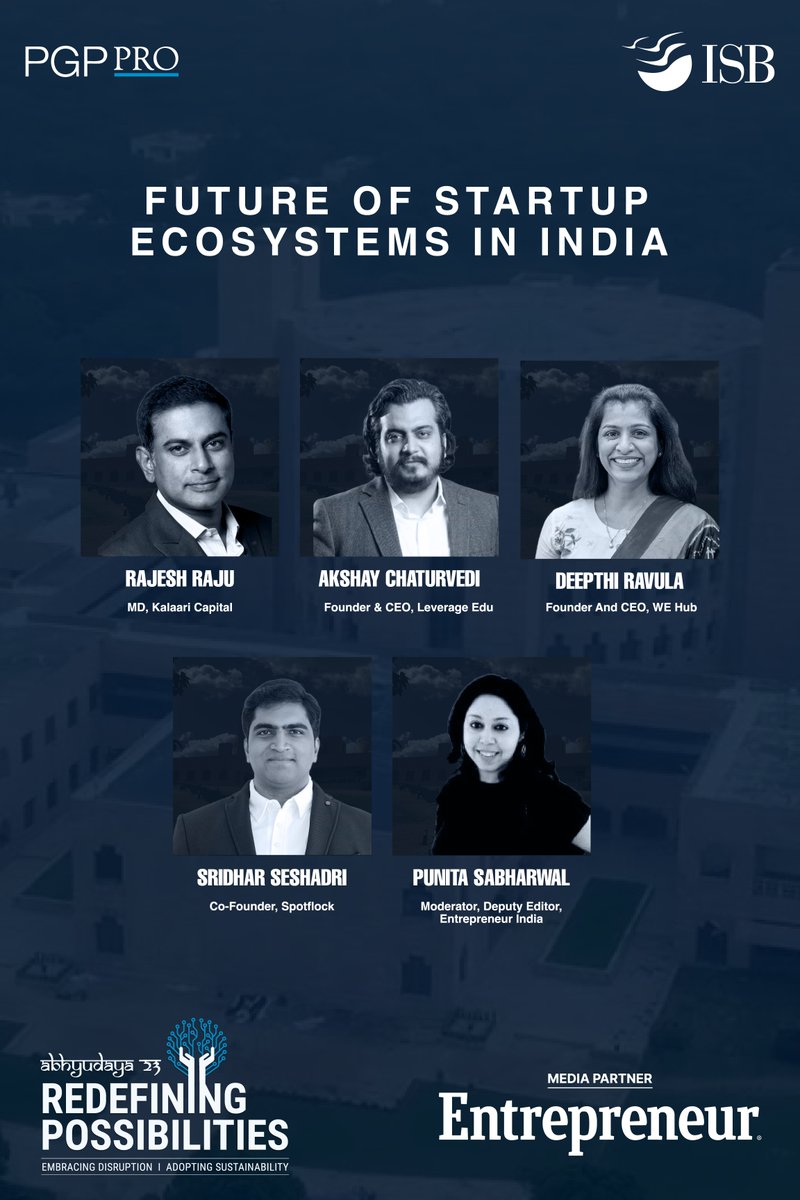 EntrepreneurAPJ's tweet image. Unlock the Future of India's Startup Ecosystem 🚀 Join us at Abhyudaya 2023 for a groundbreaking session on the 'Future of Startup Ecosystems in India,' in collaboration with media partner Entrepreneur India. 

21 Oct | Westin, Gurugram

#EntrepreneurIndia #ISBPGPpro
