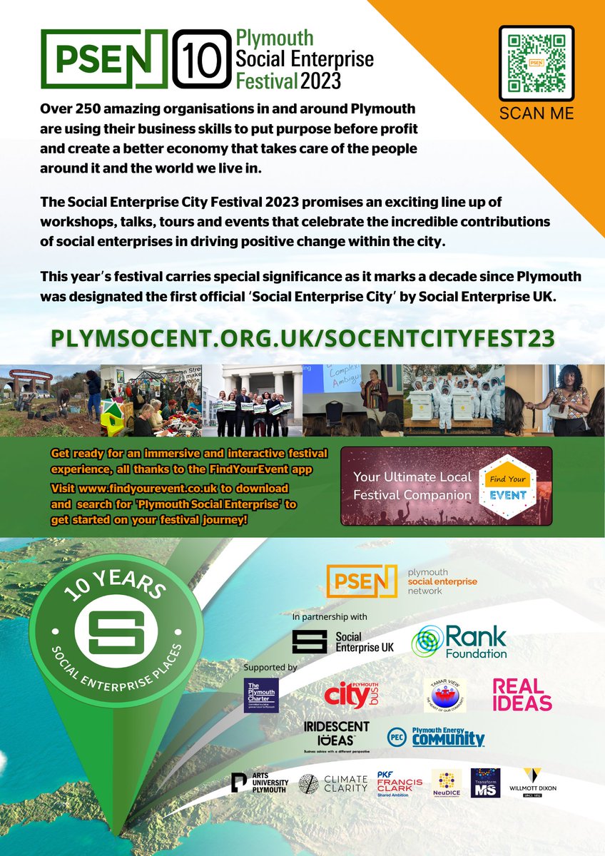 The countdown is on to the start of our 14th annual Social Enterprise City Festival! 🌆bit.ly/socentcity23
Still time for local social enterprises to include their activities in the programme - get in touch!
#SocialEnterpriseFestival #SocEnt #Plymouth #SocialEnterpriseCity