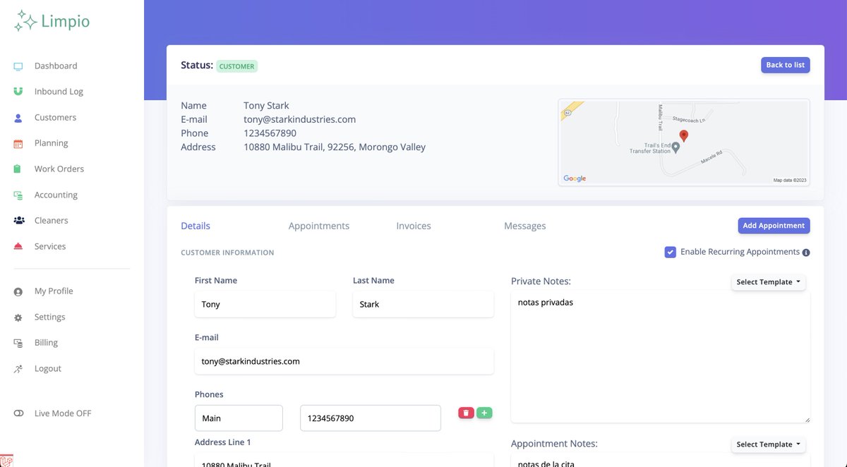 New feature in Limpio, control if recurring appointments should be created or not per each customer individually: