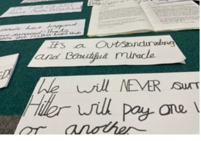 EastfieldPSHull's tweet photo. Amazing writing in 6LT today - building sentence stems for our WW2 Dunkirk diary work #epswriting #epsenglish #epshistory https://t.co/GZOPUrajaC