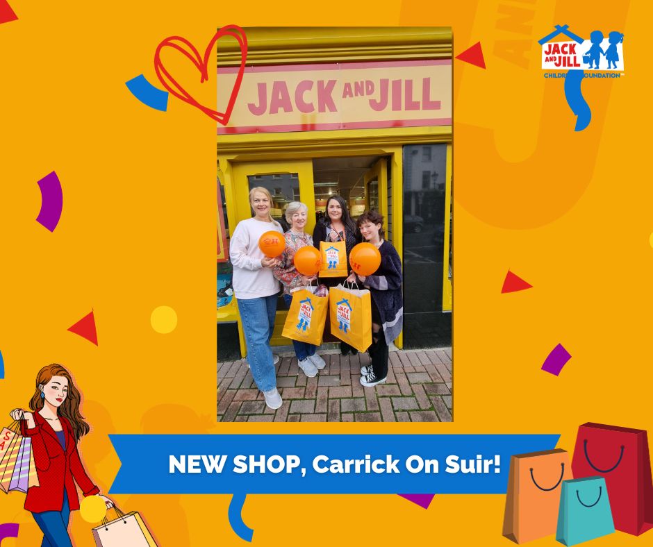 🌟Exciting News! Our new charity boutique on Main Street, Carrick-on-Suir, is now OPEN! Located near Meany’s Shoe Shop, every purchase supports 12 Jack & Jill children in Tipperary!🧡 Shop with purpose at Jack & Jill's Charity Boutique! 🛍️ More Info: jackandjill.ie/jack-and-jill-…