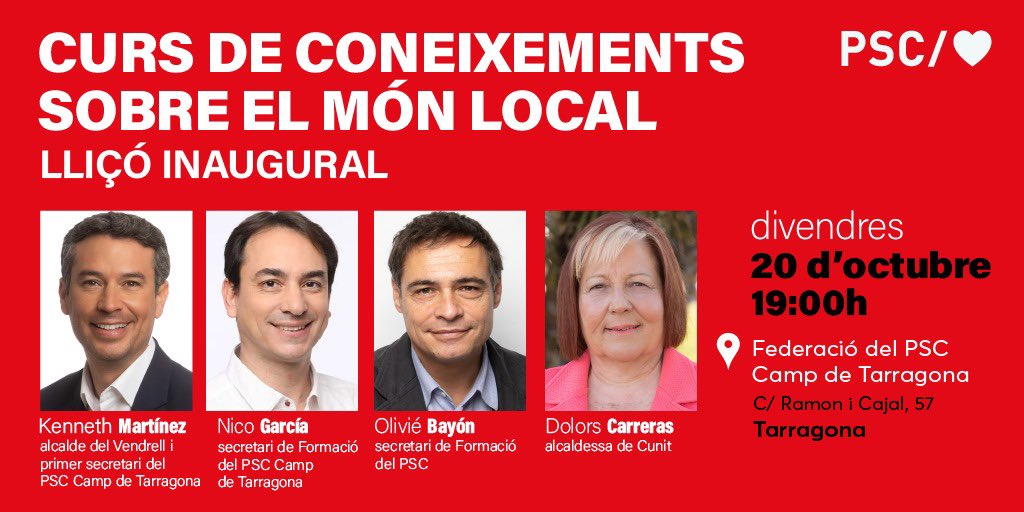 OlivieBayon's tweet image. Mañana nos vemos en #tarragona @Kmarmovi @elvendrell_cat @dolors_carreras  @Ajuntamentcunit y Nico Garcia  @PSC_CampdeTgn