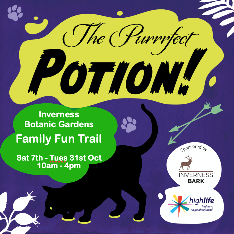 Create the Purrfect Potion! in a Family Fun Trail at the Botanic Gardens. Every day until the end of October.
