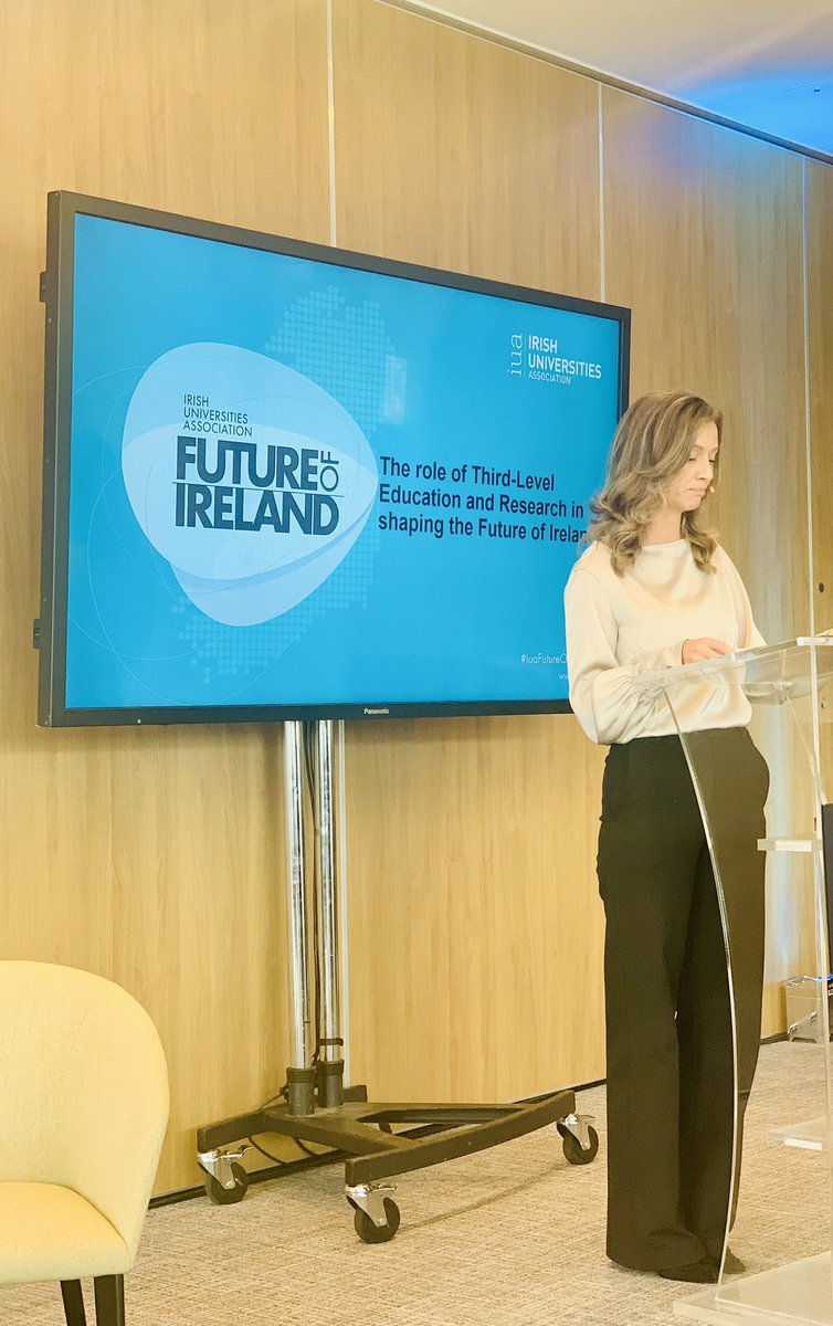 Delighted to be at the @IUAofficial #IUAFutureOfIreland event @HollyCairnsTD speaking on the importance of proper investment into higher education and research in Ireland recognising the potential impact of insufficient funding @ucddublin