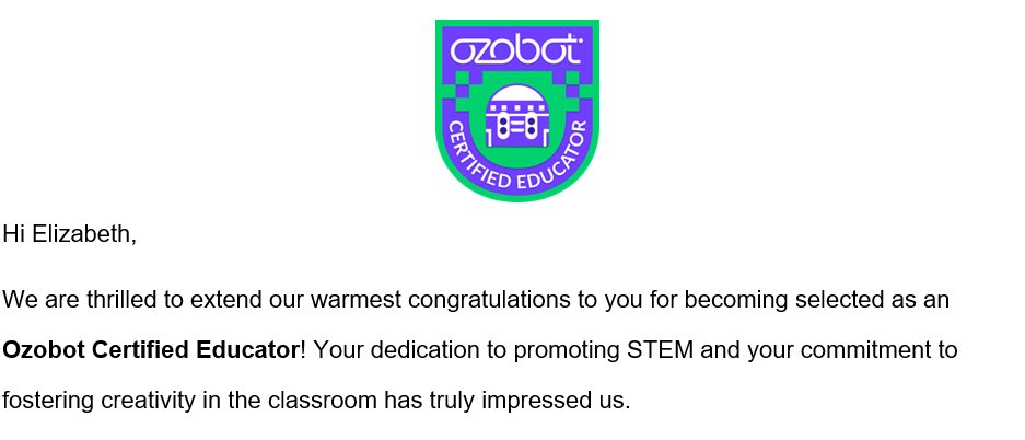 Yayyyy!!!   So excited to be an <a href="/Ozobot/">Ozobot</a> Certified Educator!  <a href="/bobbistarlin/">Bobbi Starling</a> <a href="/starkeyranch_k8/">Starkey Ranch K-8</a>