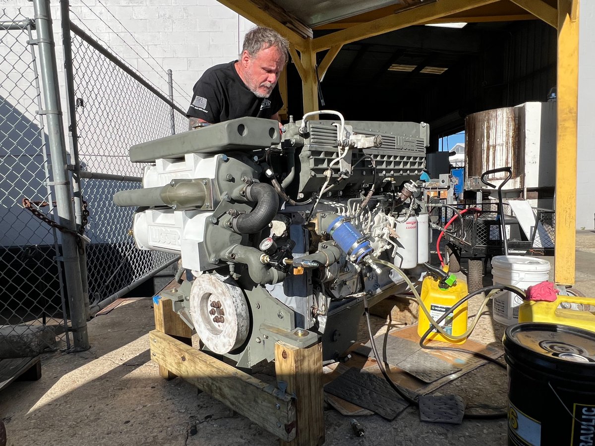 ADRPowerSystems's tweet photo. We have a beautiful Komatsu Lugger marine engine in the Largo shop for the St. John’s Bar Pilot Association. Aaron is taking good care of this one! Thank you for your business! #ADRPowerSystems https://t.co/3FKn06H4ZT