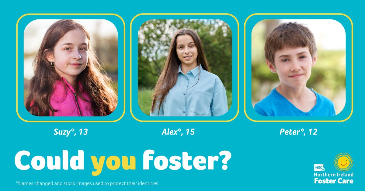 ‼REMINDER – on tomorrow‼ Register now for our virtual info event to hear about providing a long-term foster home for Suzy*(13), Alex*(15) or Peter*(12) 👉adoptionandfostercare.hscni.net/could-you-fost… 📅THU 26 Oct 🕖7pm-8.30pm 📱0800 0720 137 or📧info@fostering.hscni.net to register @NHSCTrust