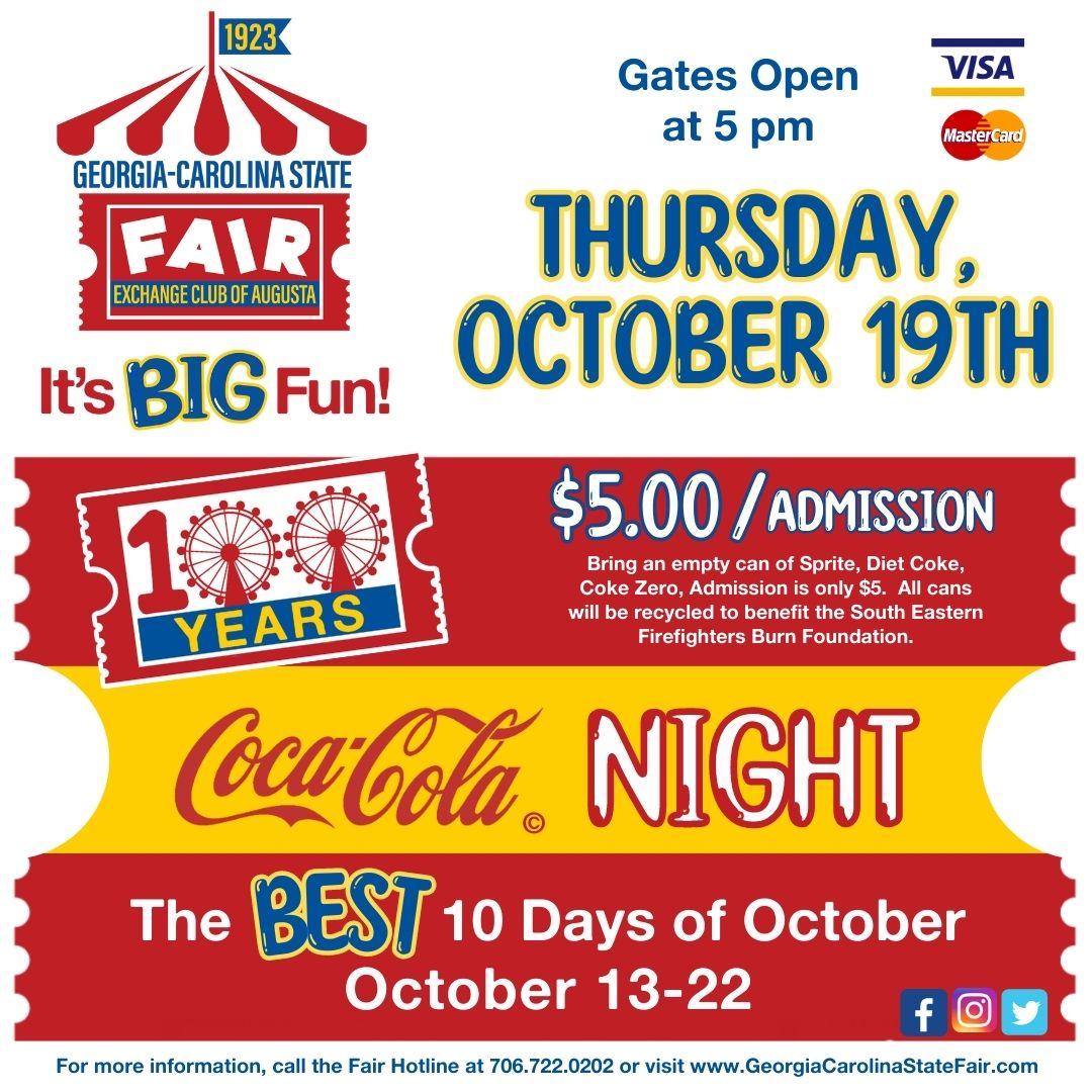 #GeorgiaCarolinaStateFair #itsbigfun #thebest10daysofoctober #GCSF #GCSF2023 #cocacolanight #exchangeclubofaugusta
#100yearsofBEST