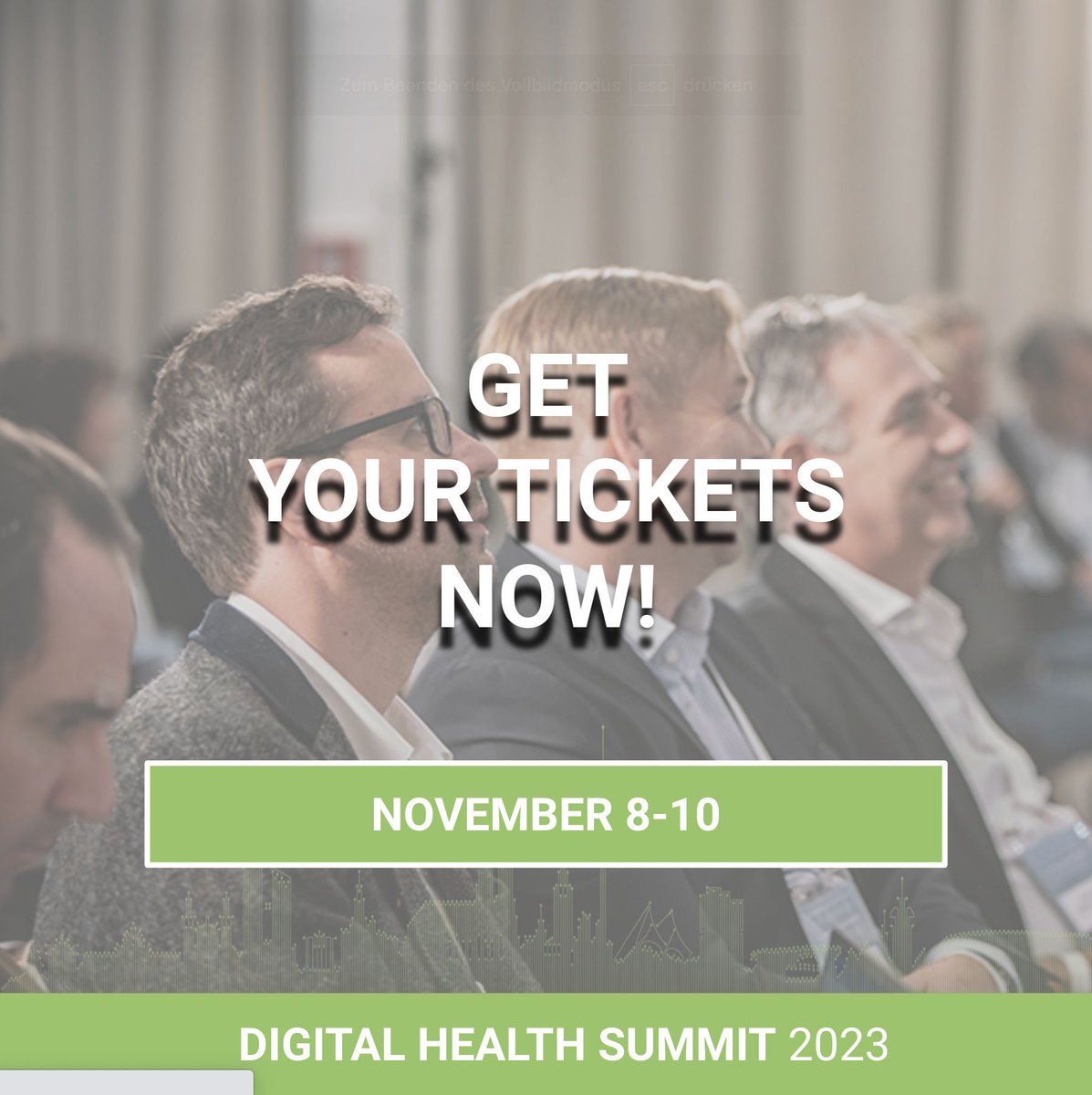 Get your Tickets for the most important Healthcare Event of the year!
 Register now on our Website: buff.ly/2JXqKlj
 #dhsmuc #DHS23