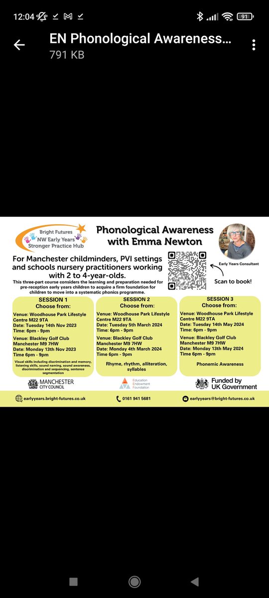 Nursery / Reception practitioners in Manchester, book onto this FREE training to support children with their phonological awareness. North and South venues are available @AmandaCCorcoran @andreadaubs @Sharon1Gardner @schofield_sonia @VjogdenJohnson @KeithB75 @Gill_Sharples