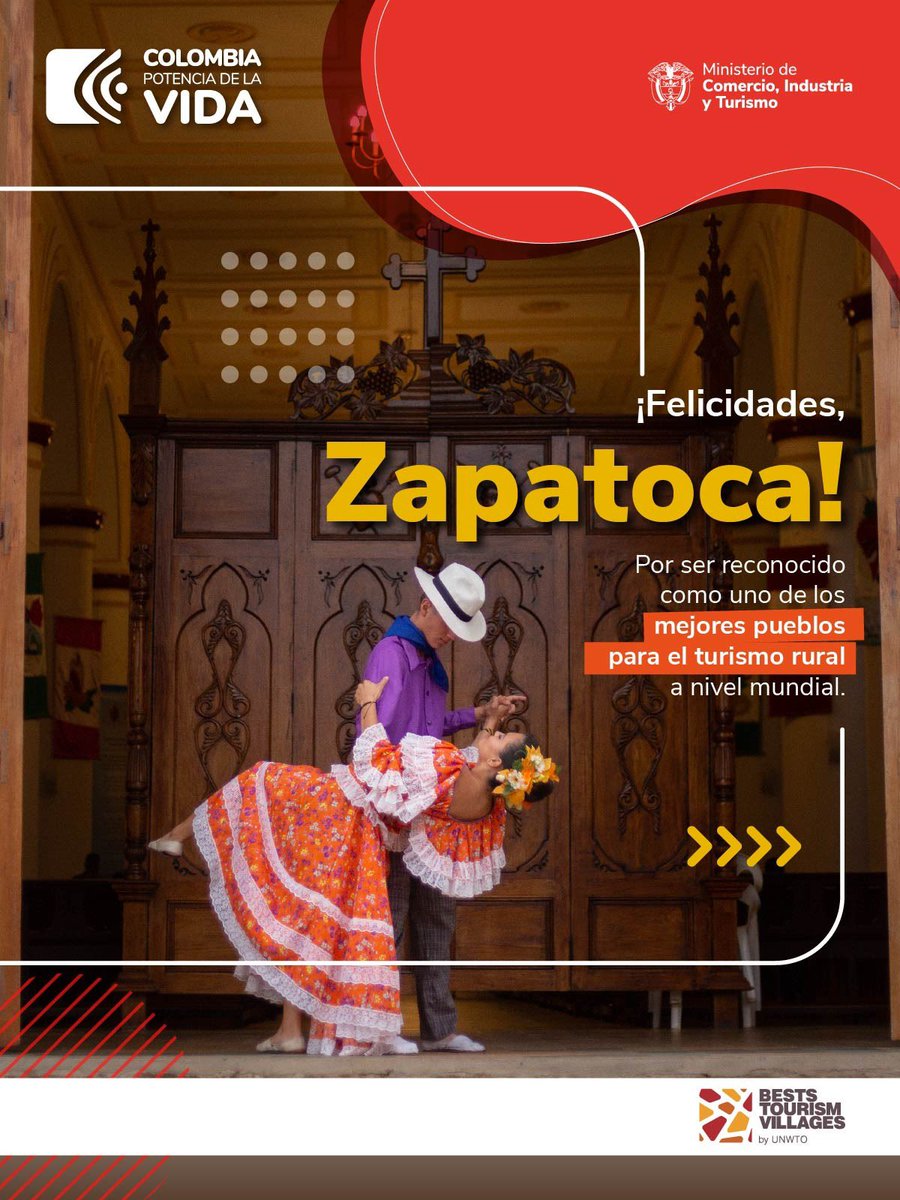 MincomercioCo's tweet photo. #EsNoticia | Conoce los pueblos colombianos reconocidos en los Best Tourism Villages 2023 de la Organización Mundial del Turismo. 

Zapatoca (Santander) y Filandia (Quindío) fueron destacados como dos de los mejores destinos de turismo rural del mundo. 
#ElPaísDeLaBelleza https://t.co/3vIVwFSrqL