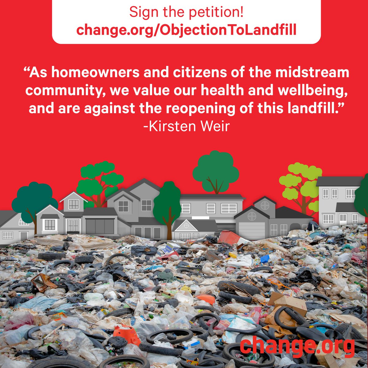 Objection to KUBA opening another landfill in Midrand! Petition starter, Kirsten Weir is demanding that Prime Resources prioritize the #health and #wellbeing of homeowners and citizens in the midstream community. The previous landfill was shut down because it affected so many