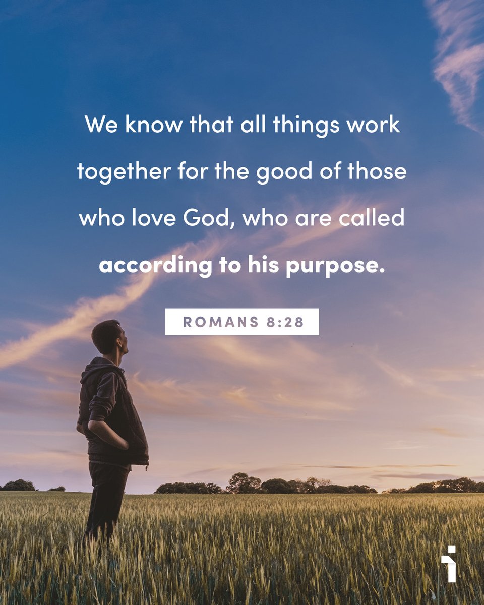 Lifeway's tweet photo. We know that all things work together for the good of those who love God, who are called according to his purpose.

Romans 8:28 (@CSBible) #Romans8Verse28 #BibleVerse #AllThingsWorkTogether https://t.co/6kniQ1wGsV
