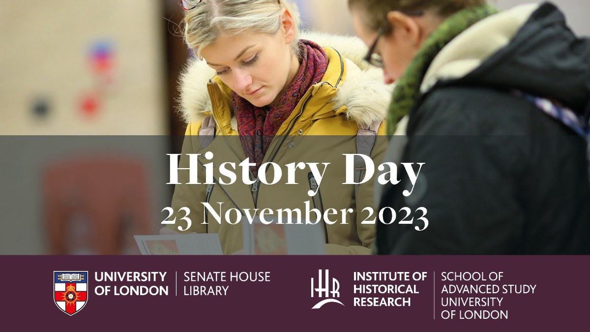 Will you be in London on Thursday 23rd November? If so, why not come to the IHR History Day! This event for students, researchers, and history enthusiasts is an opportunity to explore library, museum, archive, and history collections 🏛️📜 #HistDay23