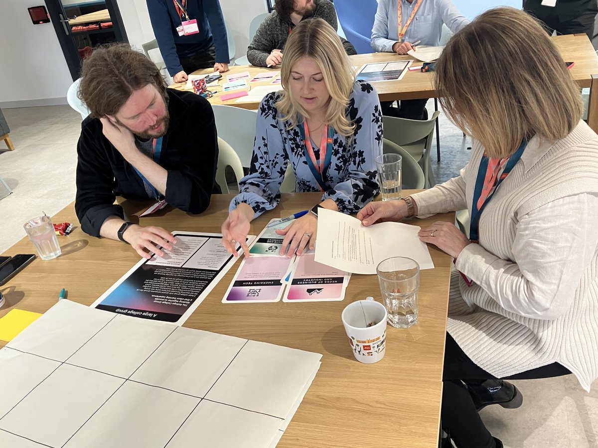 Innovative discussions today at the 'imagining the future of further education and skills' event for #loveourcolleges2023, where #FE leaders came together for a pilot co-creation workshop, exploring how current drivers can be harnessed to elevate the sector. #LoveFE #UKFEChat